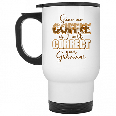 14 oz. White Travel Mug