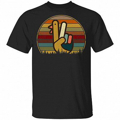 Funny Turkey Hand Thanksgiving Retro Vintage Top T-Shirt