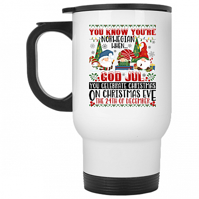 14 oz. White Travel Mug
