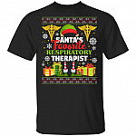 Santa's Favorite Respiratory Therapist Ugly Christmas T-Shirt
