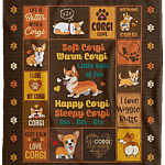 Soft Corgi Warm Corgi Little Ball Of Fur Happy Corgi Fleece Blanket - Corgi Knowledge Sherpa Woven Blanket