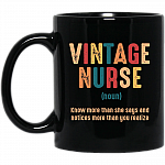 Vintage Nurse Knows More Than She Says And Notices More Than You Realize Coffee Mug - Beer Stein
