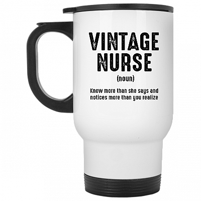 14 oz. White Travel Mug