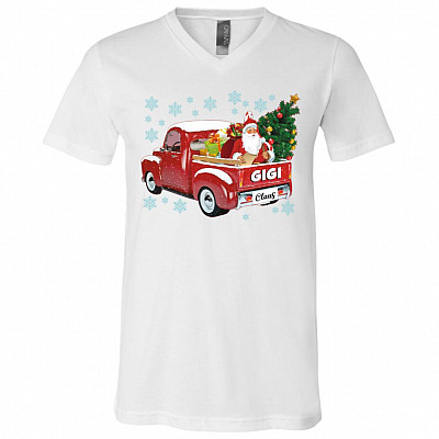 Gigi Claus Christmas Grandmother T-shirt - V-neck Tee - Pyjamas