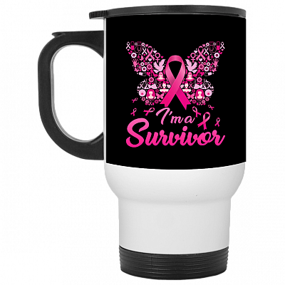 14 oz. White Travel Mug