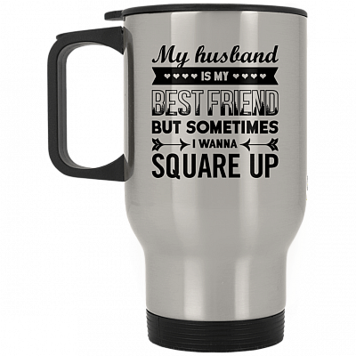 14 oz. Silver Travel Mug