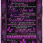 Granddaughter More Than Anything In The World I Love You Fleece Blanket - Sherpa Blanket - Woven Blanket