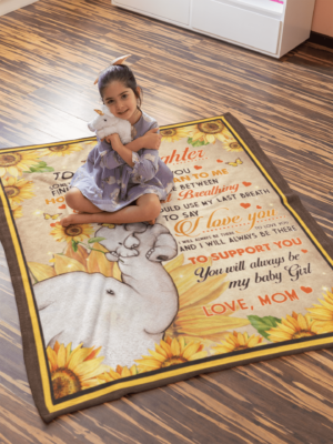Alternative view of To My Daughter Sometimes It's Hard To Find Words To Tell You Elephant Fleece Blanket - Sherpa Blanket