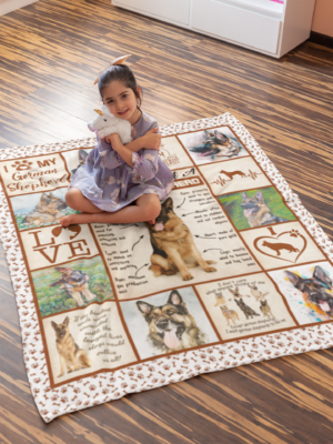Alternative view of The Anatomy Of A German Shepherd Fleece Blanket - Premium Sherpa Blanket - Woven Blanket