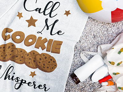 Alternative view of Just Call Me The Cookie Whisperer Funny Bath Towel Decor - Beach Towel