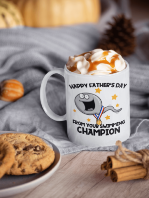 Alternative view of Happy Father's Day From Your Swimming Champion Ceramic Coffee Mug - Beer Stein - Dad to Be Gifts