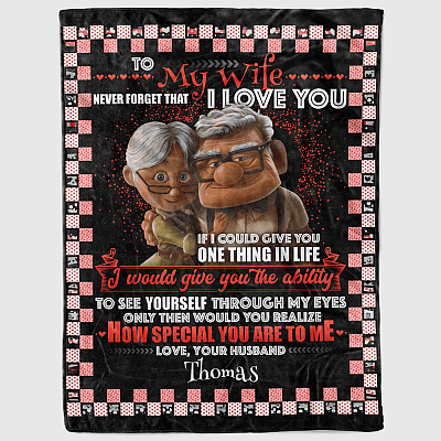 Alternative view of To My Wife Never Forget That I Love You Your Husband Personalized Name Fleece Throw Blanket - Sherpa Blanket