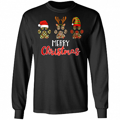Merry Christmas Paw Dog Hoodie - Long Sleeve - Sweatshirt