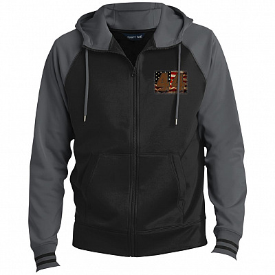 Obama Jacket 44 American Flag Premium Full-Zip Hooded Jacket-Fleece Letterman Jacket