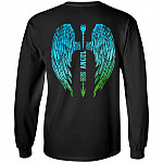 His Angel Print On Back Hoodie - Sweatshirt - Long Sleeve Shirt - Matching Shirt For Couples