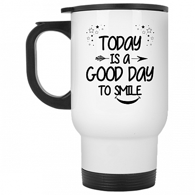14 oz. White Travel Mug