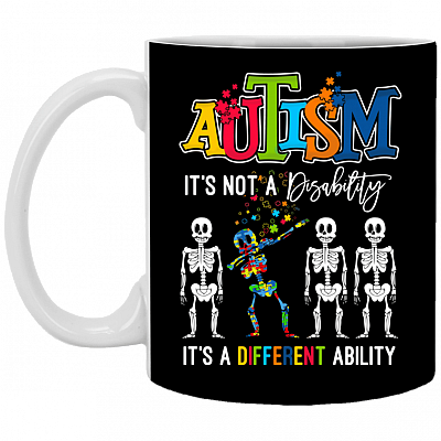 Autism It's Not A Disability It's A Different Ability Coffee Mug-Beer Stein-Water Bottle-Color Changing Mug
