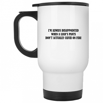 14 oz. White Travel Mug