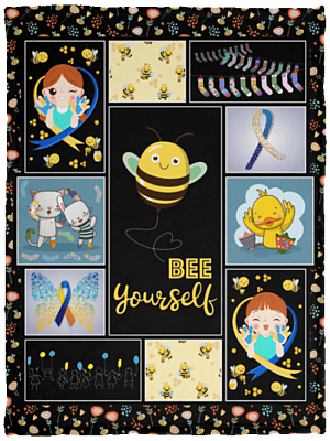Bee Yourself Down Syndrome Awareness Fleece Blanket - Premium Sherpa Blanket