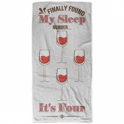 Finally Found My Sleep Number It's Four Wine Lover Microfiber Beach Towel - Bath Towel - Sand Free Towel