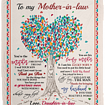 To My Mother in Law Fleece Blanket - Premium Sherpa Blanket - Woven Blanket