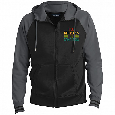 I Do Pedicures on Camel Toes Funny Premium Full-Zip Hooded Jacket - Fleece Letterman Jacket