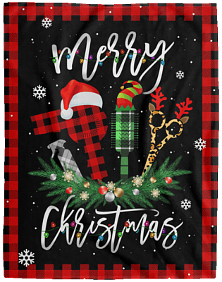 Cutting Hair Stylist Merry Christmas Barber Shop Fleece Blanket - Fun Xmas In The Hair Sherpa Woven Blanket