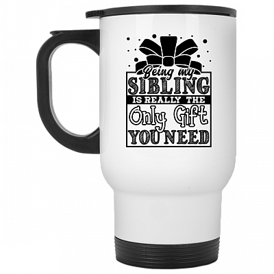 14 oz. White Travel Mug