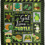 Just A Girl Who Loves Turtles Fleece Blanket - Premium Sherpa Blanket - Woven Blanket