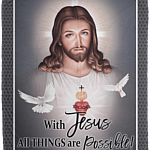 With Jesus All Things Are Possible Fleece Blanket - Premium Sherpa Blanket - Woven Blanket