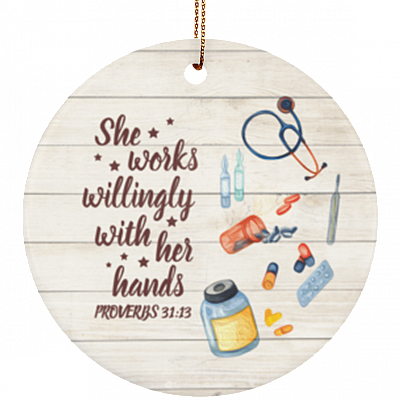 Funny Nurse Ceramic Circle Ornament