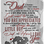 Elephant To Dad I Know It's Not Easy For A Man Son Fleece Blanket - Sherpa Blanket