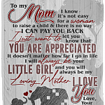Elephant To Mom I Know It's Not Easy For A Woman Daughter Fleece Blanket - Sherpa Blanket