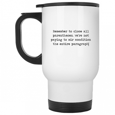 14 oz. White Travel Mug