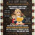 To My Son You Have Given Me So Many Reasons To Be Proud Fleece Blanket-Premium Sherpa Blanket-Woven Blanket