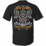 I Am a Biker Grandpa Like A Normal Grandpa Except Much Cooler Print On Back T-Shirt - Vintage Motorcycle Shirt