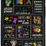 It's Ok To Be Different Autism Awareness Autism Strong Fleece Blanket - Sherpa Blanket - Woven Blanket