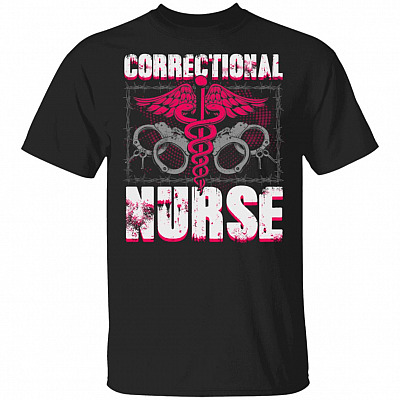 Correctional Nurse Nursing Thin Silver Line Law T-Shirt