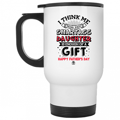 14 oz. White Travel Mug