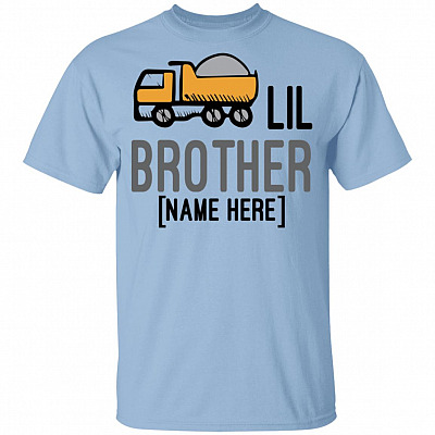 Personalized Lil Brother Cute Truck Youth T-Shirt Matching For Kids
