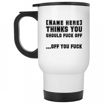 14 oz. White Travel Mug