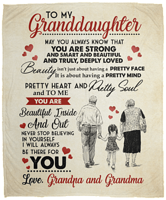 Grandpa and Grandma to My Granddaughter May You Always Know That You Are Strong Fleece Blanket - Premium Sherpa Blanket
