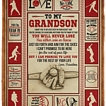 To My GrandSon You Will Never Lose Baseball Grandma Fleece Blanket - Sherpa Blanket - Woven Blanket