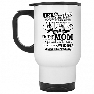 14 oz. White Travel Mug