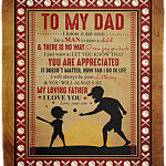 To My Dad I Know It's Not Easy For A Man To Raise A Child Fleece Blanket-Premium Sherpa Blanket-Woven Blanket For Baseball Lovers