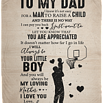 To My Dad I Know It's Not Easy For A Man To Raise A Child Fleece Blanket-Premium Sherpa Blanket-Woven Blanket For Basketball Lovers