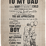 To My Dad I Know It's Not Easy For A Man To Raise A Child Fleece Blanket-Premium Sherpa Blanket-Woven Blanket