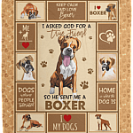 I Asked God For A True Friend So He Sent Me A Boxer Dog Mom Fleece Blanket-Premium Sherpa Blanket-Woven Blanket