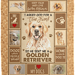 I Asked God For A True Friend So He Sent Me A Golden Retriever Dog Mom Fleece Blanket-Premium Sherpa Blanket-Woven Blanket
