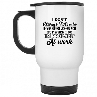 14 oz. White Travel Mug